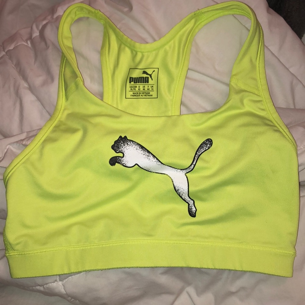 Cutest Neon Yellow Puma Sports Bra